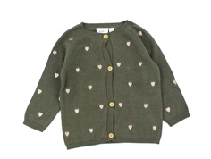 Name It dusty olive hearts cardigan